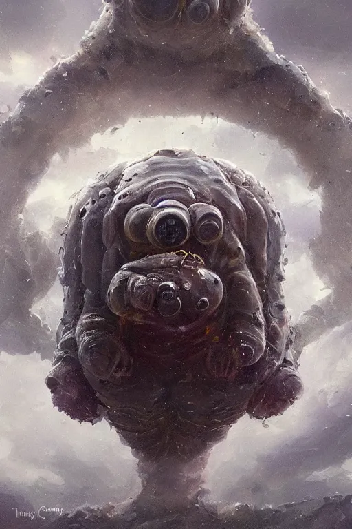 Prompt: oil portrait of a tardigrade, epic, cinematic, elegant, highly detailed, featured on artstation