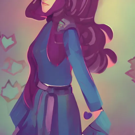 Image similar to female character inspired by 9 0's fashion and by madeline from celeste, art by rossdraws