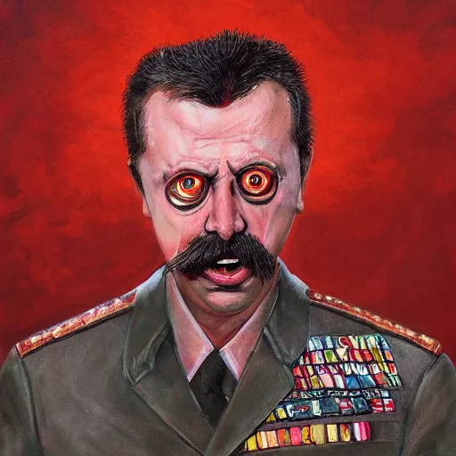 Image similar to igor ivanovich strelkov became an aggressive bloody lovecraftian degenerate worm calling for total mobilization, photo - realistic, color image, 2 k, highly detailed, bodyhorror, occult art