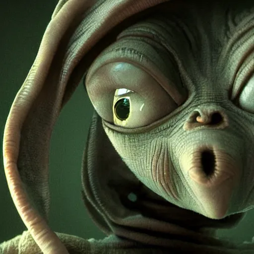 Image similar to E.T. the alien, highly detailed, sharp focus, octane render