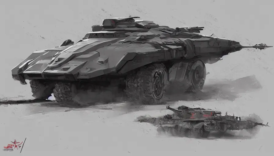 Image similar to concept art by jama jurabaev, sovietic vehicle design, cinematic shot, trending on artstation, high quality, brush stroke