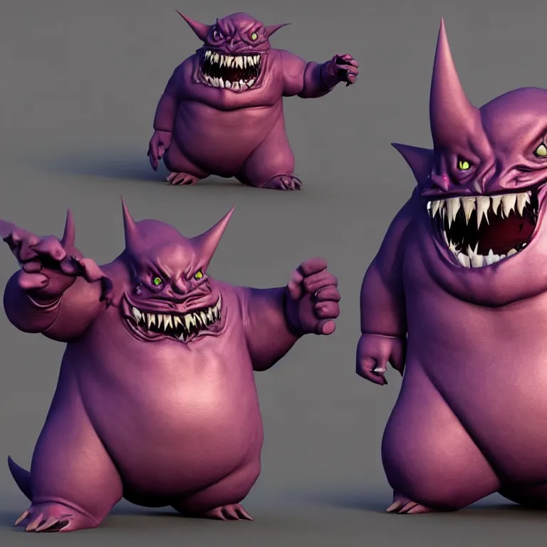 Prompt: gengar transformation closeup realistic, 3 d render, 3 d rendered, high detail, high resolution, dynamic lighting, moody lighting, high contrast, colorful