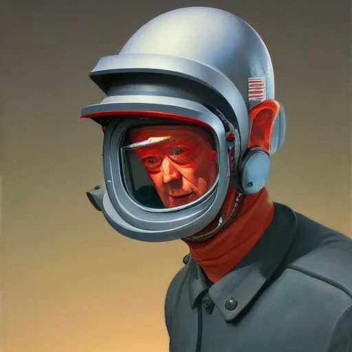 Image similar to Portrait of an engineer with helmet, very coherent, painted by Edward Hopper, Wayne Barlowe, painted by James Gilleard, airbrush, art by JamesJean