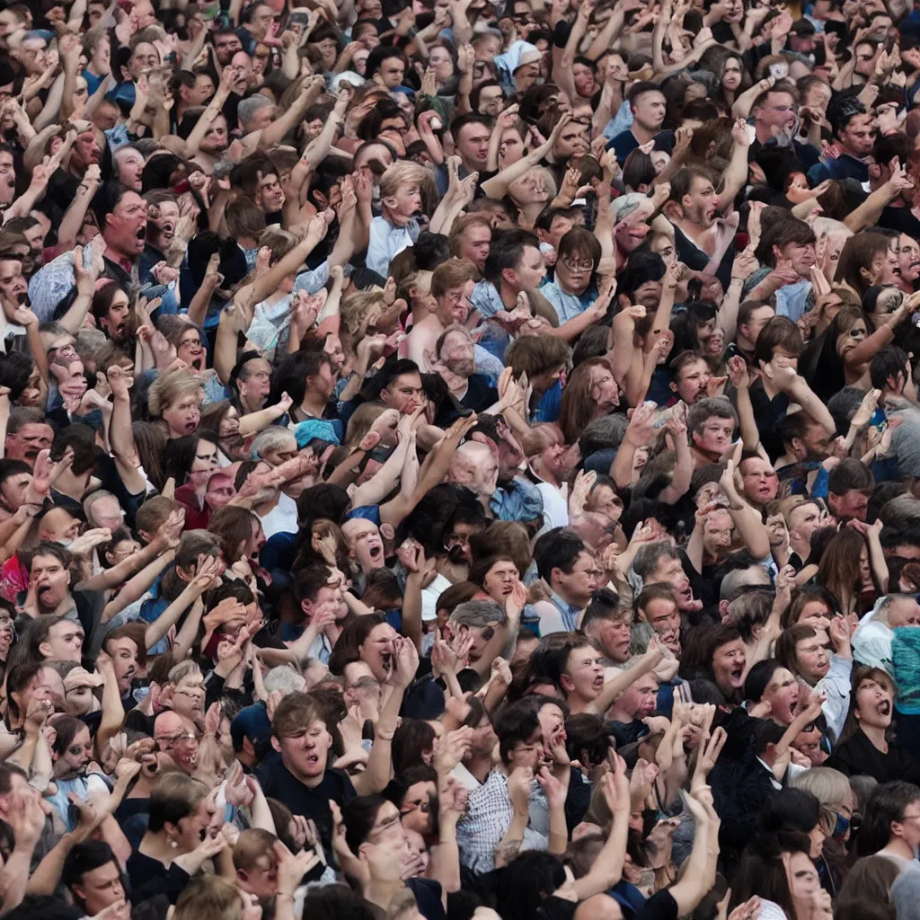 Image similar to crowd of adults crying and angry photo