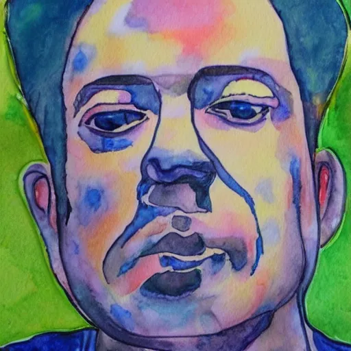 Prompt: an AI's rendition of a computers self image, water color