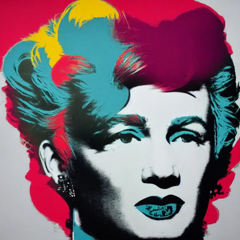 Image similar to Street-art portrait of Andy Warhol in style of Banksy