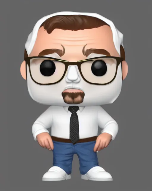 Image similar to full body 3d render of Steve Carell as a funko pop, studio lighting, white background, blender, trending on artstation, 8k, highly detailed