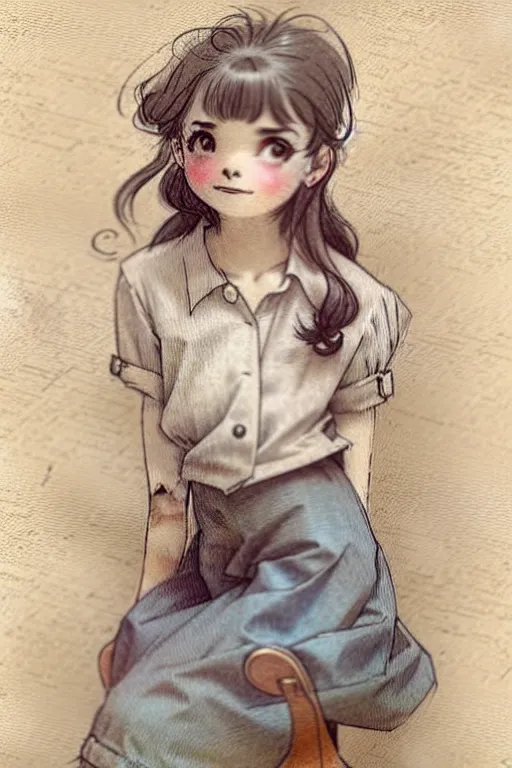 Image similar to (((((1950s girl next door. muted colors.))))) by Jean-Baptiste Monge !!!!!!!!!!!!!!!!!!!!!!!!!!!