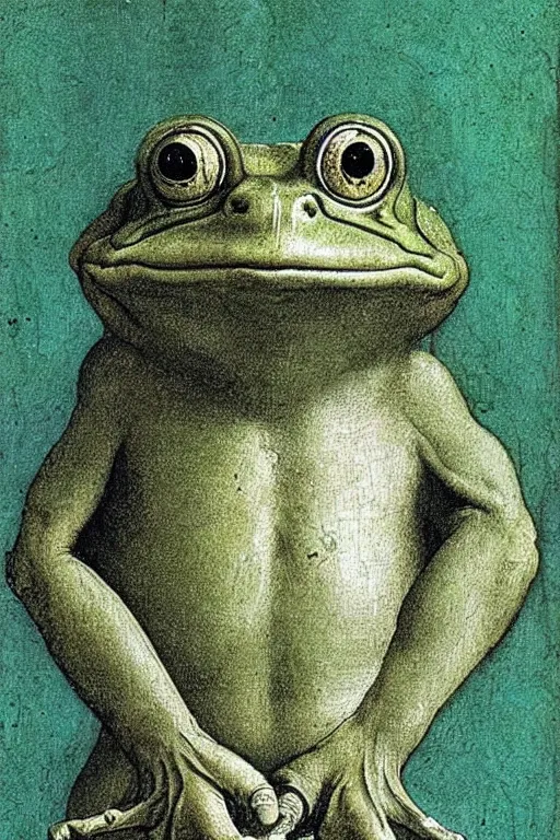 half human half frog drawing