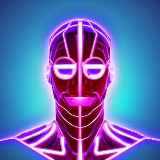 Image similar to vaccine man, portrait, vaporwave, synthwave, neon, vector graphics, cinematic, volumetric lighting, f 8 aperture, cinematic eastman 5 3 8 4 film, photorealistic