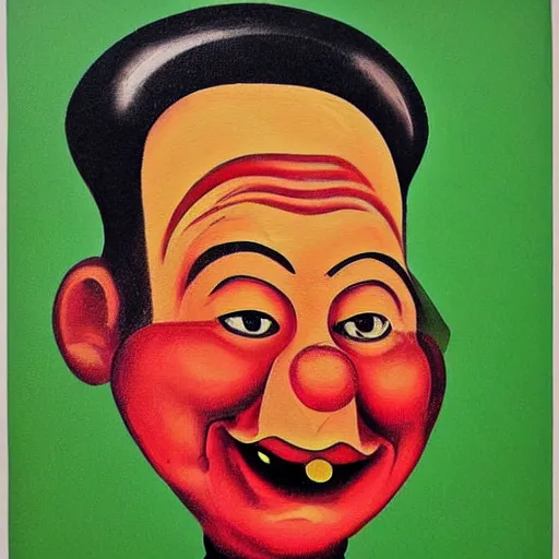 Image similar to communist clown, mao, propaganda art style painting