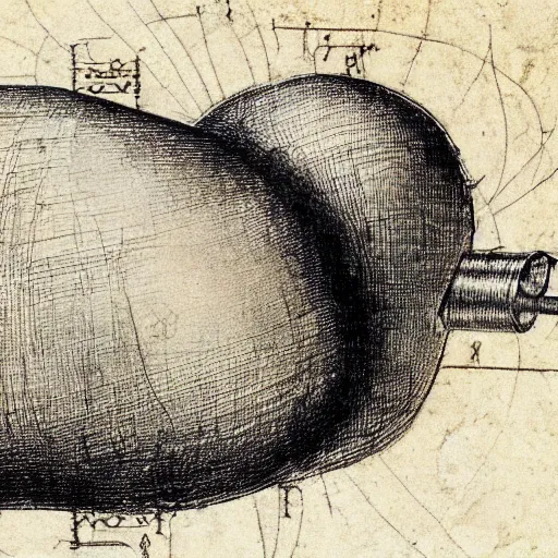 Image similar to detailed mechanical diagram of a potato, high quality sketch by leonardo da vinci,