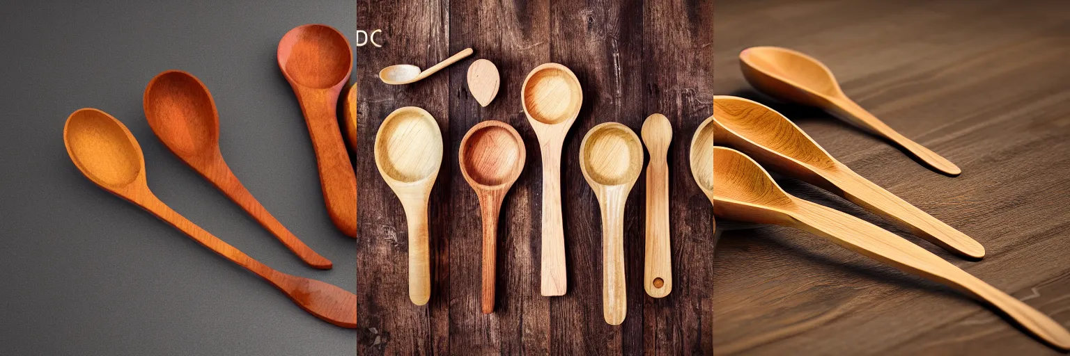 Prompt: hand crafted wooden spoons, render, octane, 4k, highly detailed, vivid colors, high definition