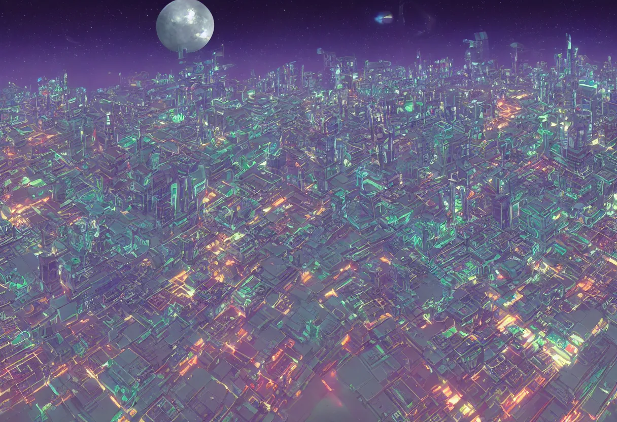 Prompt: a wide shot of a futuristic city with 2 planets colliding in the sky, night time, SNES graphic, SNES Castlevania style, pixel art, degradation filter, high compression, low saturation, chromatic aberration, 2D
