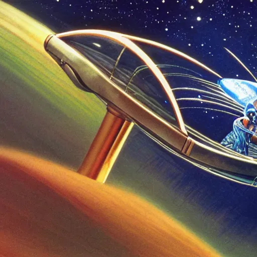 Image similar to the concept art for flight of the navigator