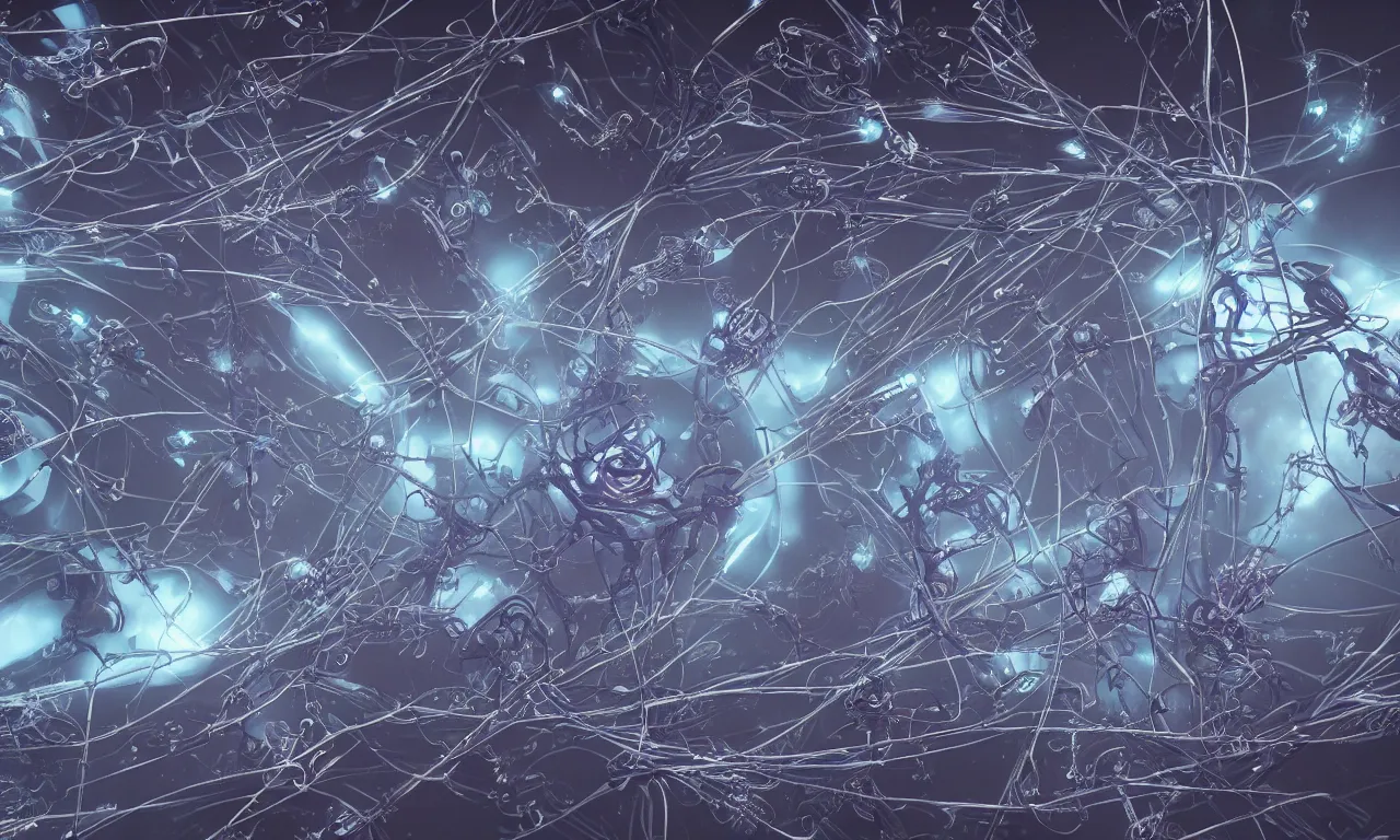 Image similar to A neurological network spanning across the galaxy, nerve nodes, realistic 4k octane beautifully detailed render, 4k post-processing, highly detailed, intricate complexity, epic composition, magical atmosphere, cinematic lighting, masterpiece, ultra hd