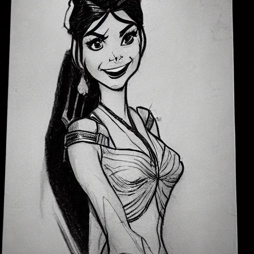 Image similar to milt kahl sketch of victoria justice as princess padme from star wars episode 3