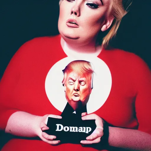 Image similar to Donald Trump as Adele album art, cinestill, 800t, 35mm, full-HD