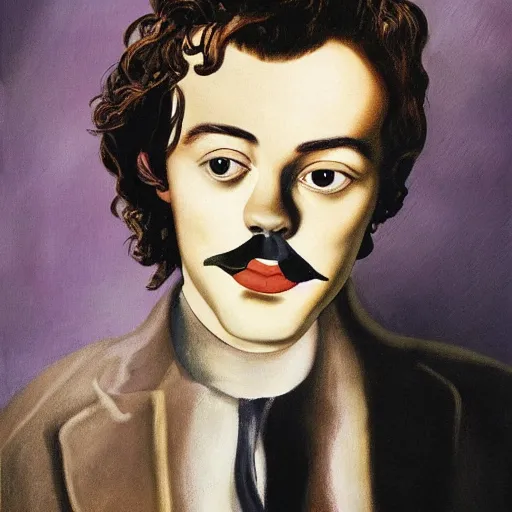 Image similar to portrait of harry styles by salvador dali