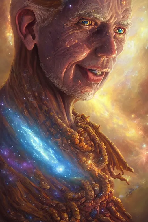 Prompt: beautiful oil painting with high detail of a wise Space ent(Crying like the end of the world has arrived) made of stars and plasma, hybrid from dungeons and dragons and art direction by James Cameron ;by artgerm; wayne reynolds art station; cinematic quality character render; low angle; ultra high quality model; production quality cinema model