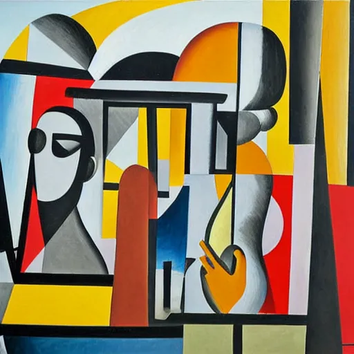 Prompt: naples, painting by fernand leger