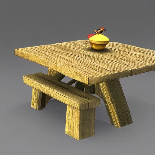 Prompt: A table, rendered in the corn engine