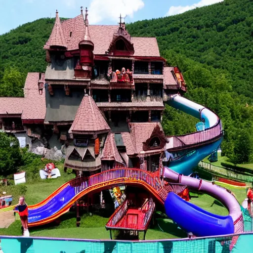 Image similar to dracula castle transylvania waterpark