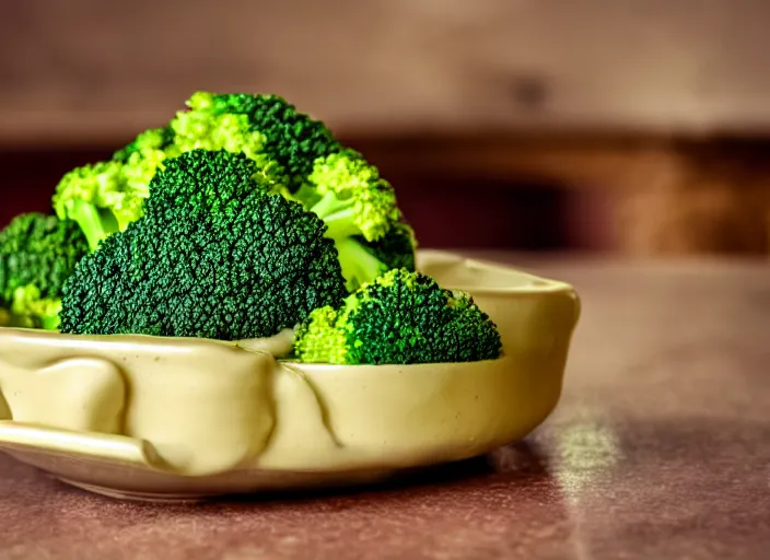 Image similar to dslr food photograph of broccoli ice cream, 8 5 mm f 1. 8