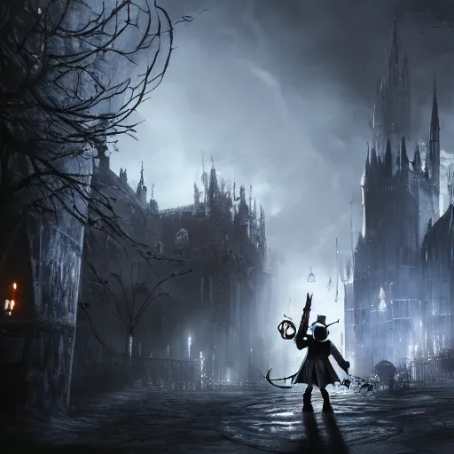 Image similar to ultrawide photo of mickey mouse in bloodborne, bloodborne concept art, 8 k