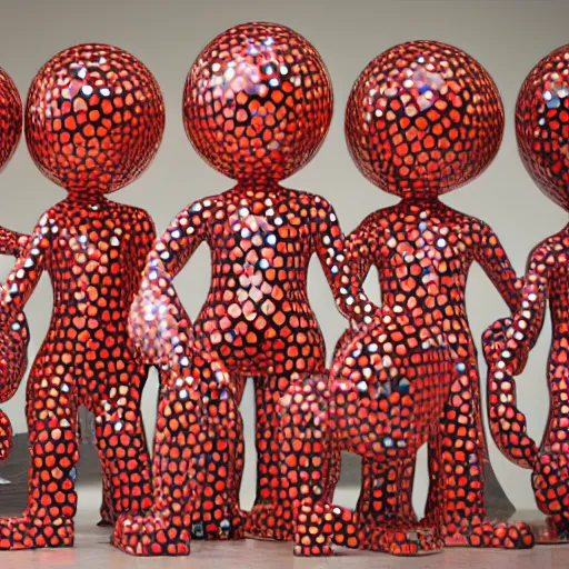 Image similar to a sculpture of yayoi kusama