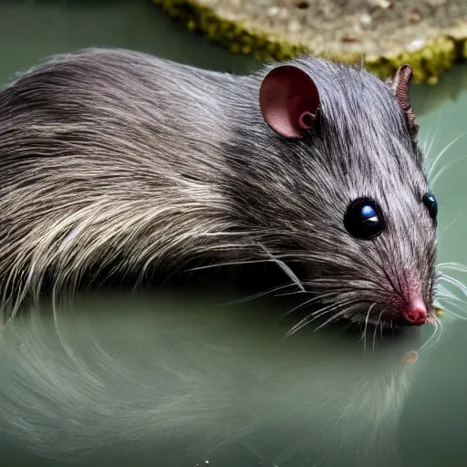 Image similar to 8 k uhd half human half sewer rats, animals, bizzare, weird, rats, human, highly details content