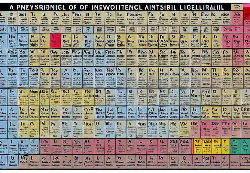 Image similar to a periodic table of important literary figures