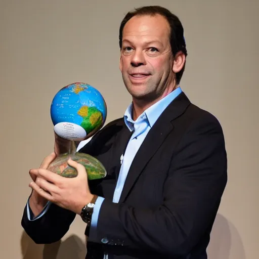 Image similar to phil spencer holding a globe, photo