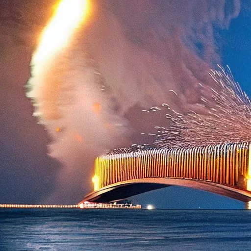 Image similar to Crimean Bridge exploding