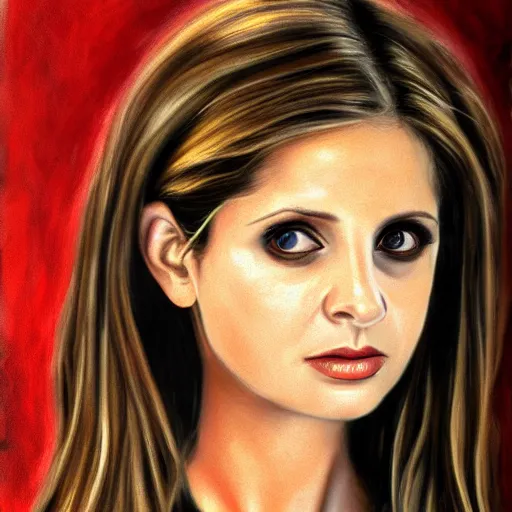 Image similar to sarah michelle gellar buffy realistic art studio photography