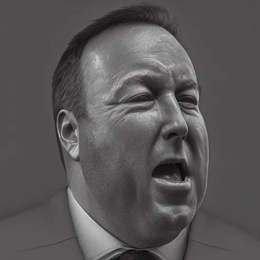 Prompt: hyperrealistic mixed media image of alex jones from info wars screaming in a public park, stunning 3 d render inspired art by istvan sandorfi and greg rutkowski, perfect facial symmetry, realistic, highly detailed attributes and atmosphere, dim volumetric cinematic lighting, 8 k octane extremely hyper - detailed render, post - processing, masterpiece,