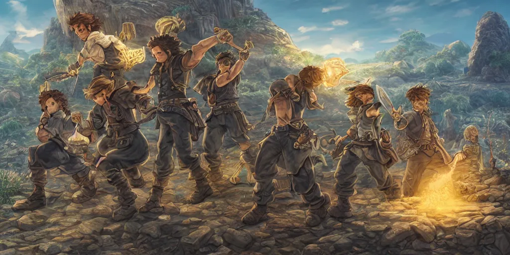 Image similar to now is the time to lift our nation from the quicksands of racial injustice to the solid rock of brotherhood. ultrafine highly detailed colorful illustration, intricate linework, sharp focus, octopath traveler, final fantasy, unreal engine highly rendered, global illumination, radiant light, intricate environment