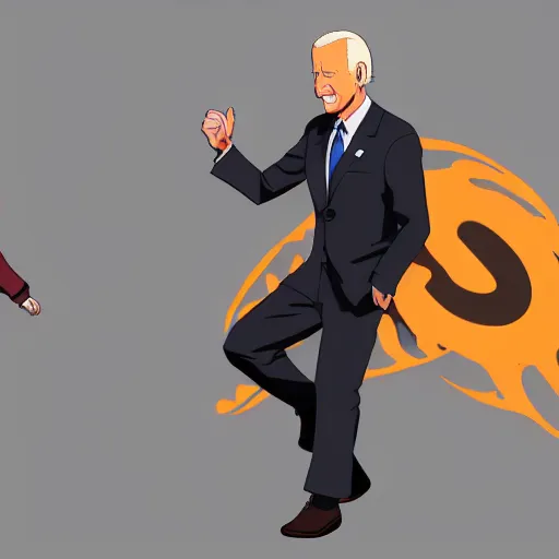 Image similar to joe biden in the show naruto, trending on artstation