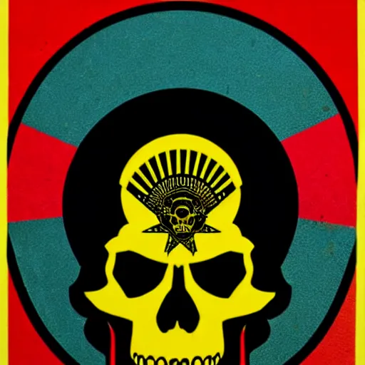 Prompt: punk skull, solo. by shepard fairey