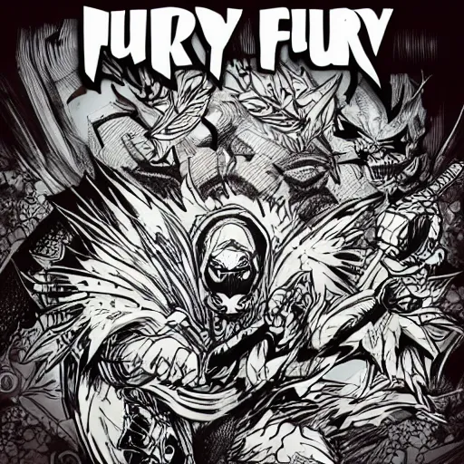 Prompt: Fury on artstation inktober book covers