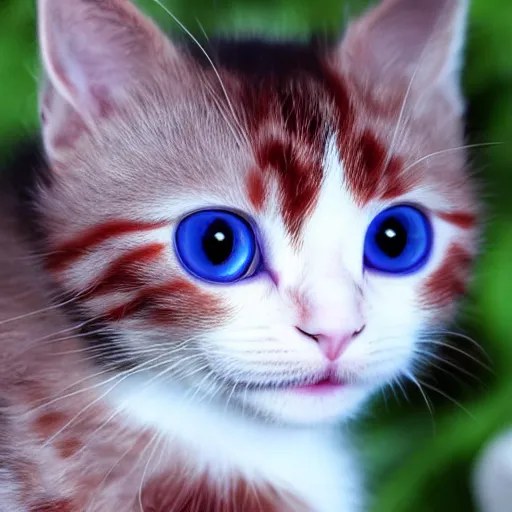 Image similar to adorable crimson kitten with violet eyes