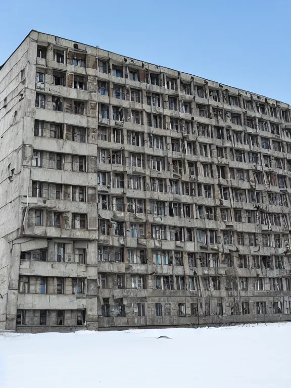 Image similar to soviet suburb building, photo, front view