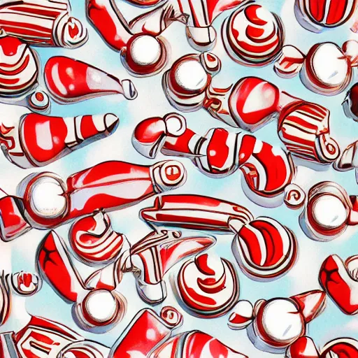 Image similar to 1960s illustrated peppermint candy pattern, highly detailed, album cover
