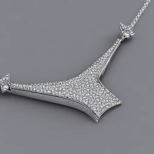 Image similar to a silver sagittarius constellation necklace pendant, 3 d rendering, style of swarovski, elegant, noble, stylish