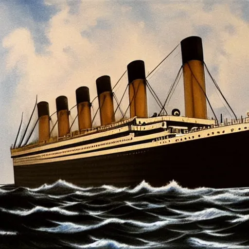 painting of the titanic being attacked by the kraken | Stable Diffusion ...