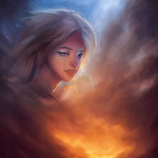 Image similar to rosalia, digital art, concept art, sharp focus, heavenly lighting