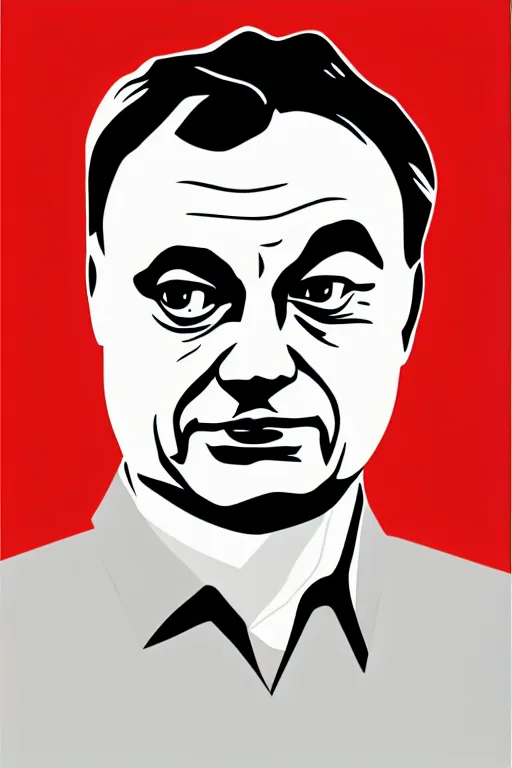 Image similar to minimalist viktor orban, illustration, vector art