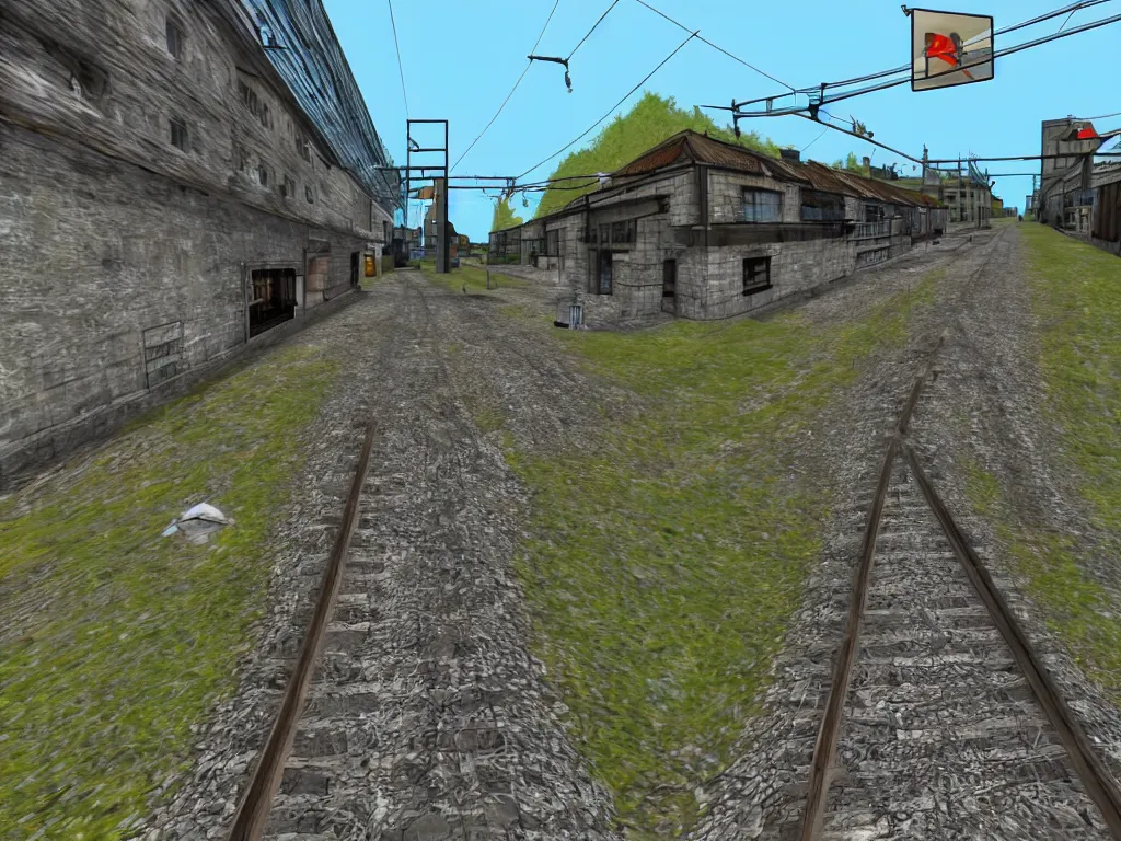 Prompt: Estonia Train as a PS1 first person video game