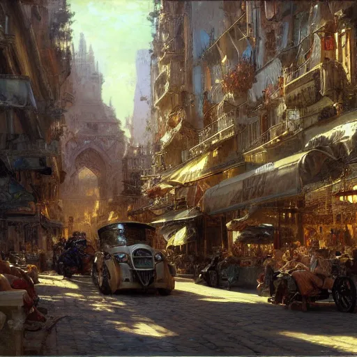 Image similar to detailed cinematic wide shot of milano, ultra realistic, spring light, painting by gaston bussiere, craig mullins, j. c. leyendecker