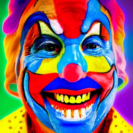 Image similar to Portrait of a colorful happy joyful clown